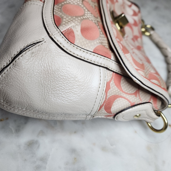 Coach Pink Signature Turnlock Shoulder Bag